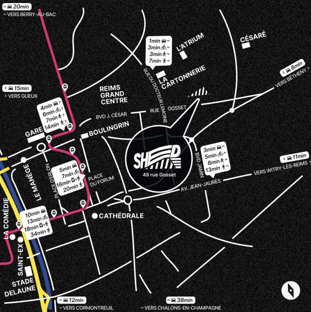 Carte reims centre boulingrin cathédrale cartonnerie Jean Jaures